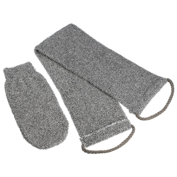 Guantes de Ducha Únicos 1 Set Guantes Exfoliantes para Baño 24.80"x4.92" Gris