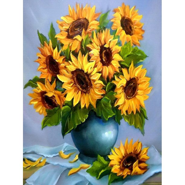 30x40 cm 5D DIY Diamond Painting Full, 5D Girasol Diamond Painting, DIY Diamond Rhinestone Lienzo Punto de cruz Pintura por número para decoración de pared Adultos niños brillar Electrónica