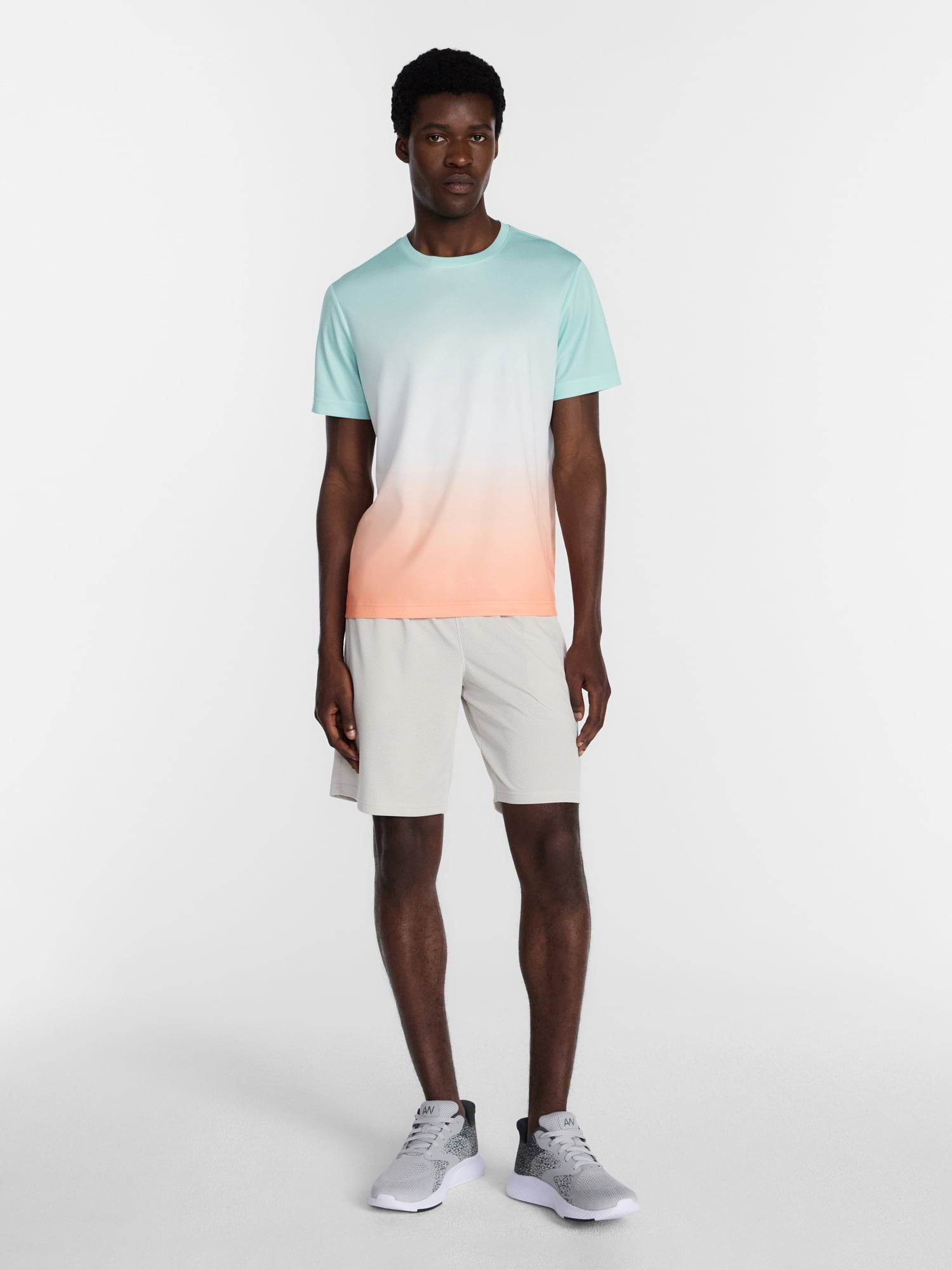 Athletic Works Men's and Big Men's Ombre Mesh Tee, Sizes XS-4XLT