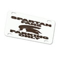 thumbnail image 1 of KuzmarK Automobile Car Tag License Plate -  Spartan Fans Parking Only Wood, 1 of 1