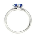 thumbnail image 3 of Mauli Jewels Engagement Rings for Women 1.15 Carat Two Stone Sapphire and Diamond Engagement Ring 4 Prong-Setting 14k White Gold, 3 of 6