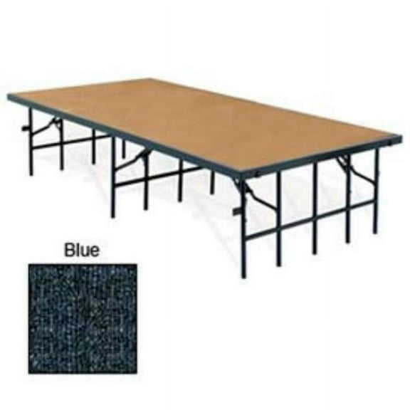 National Public Seating B212340 Portable Stage with Carpet - Blue - 96 x 36 x 8 in.