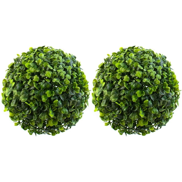2 Pack Artificial Boxwood Topiary Plant Balls Decorative Faux Green Hanging Plant Ball for Home