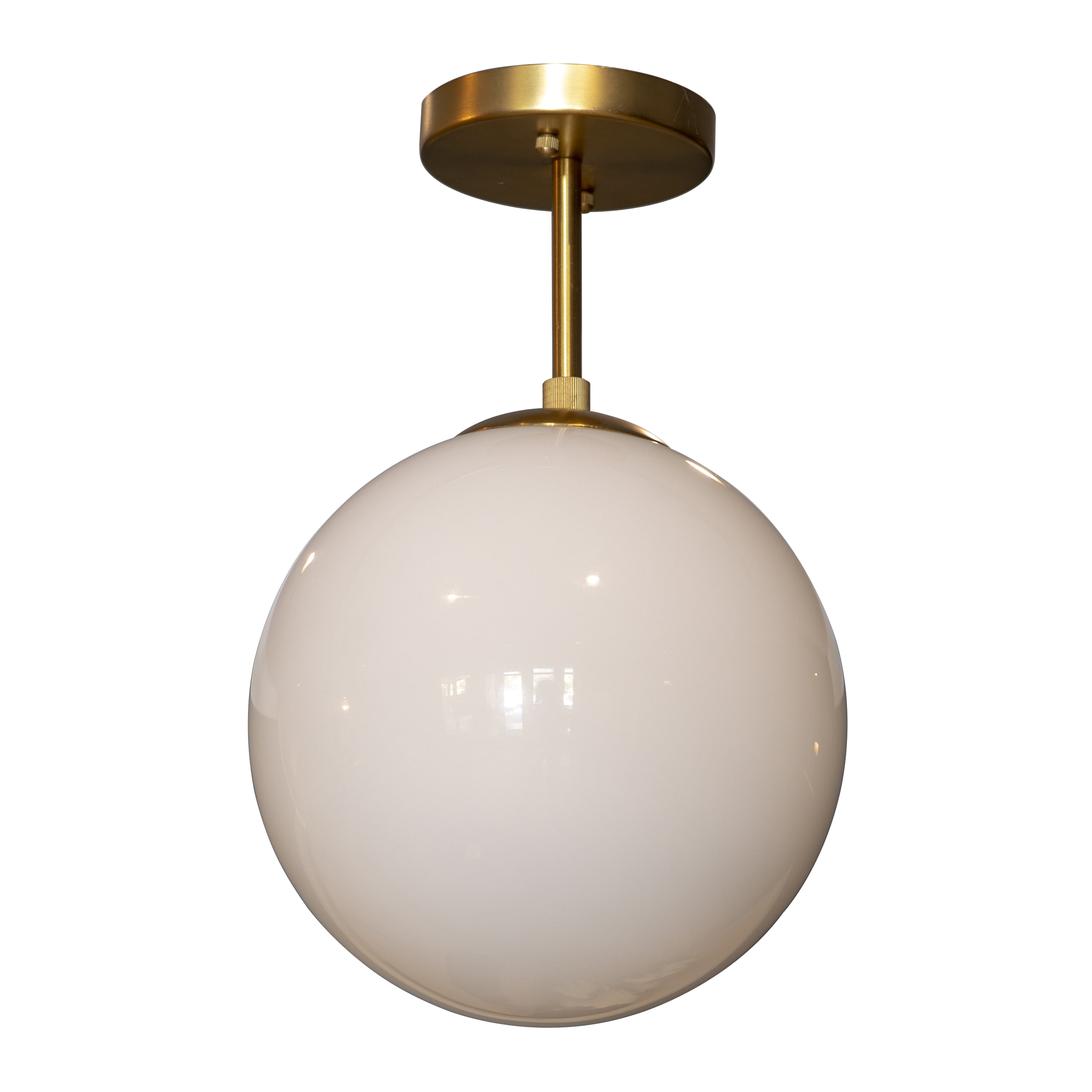 Decor Therapy Michael Milk Glass 1-Light Semi Flush Mount Ceiling Light