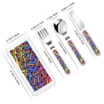 thumbnail image 2 of Kdxio Vintage Audio Cassettes Toddler Utensils Set - Kids Silverware Set, Set Kids Utensils Set with Case for Preschooler Children, 2 of 8