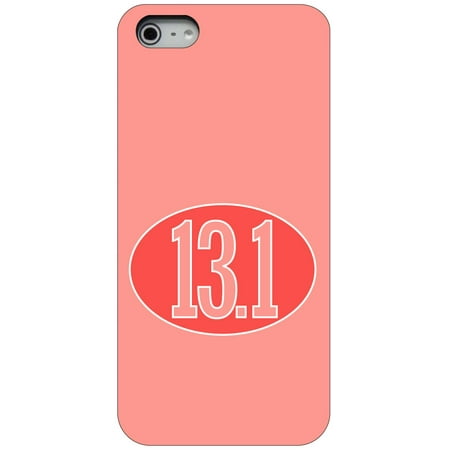 CUSTOM Black Hard Plastic Snap-On Case for Apple iPhone 5 / 5S / SE - Red 13.1 Oval Half Marathon (Best Half Marathon Training App Iphone)