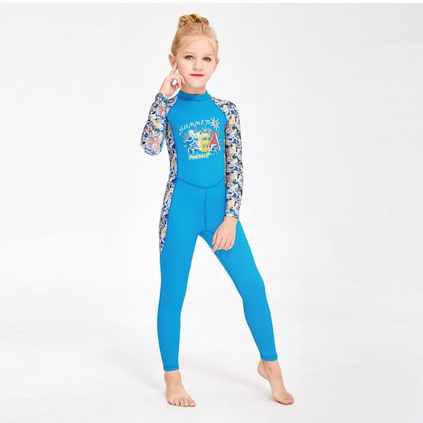 Traje de bano para ninos Traje de bano de cuerpo completo Manga larga Trajes completos Traje humedo para deportes acuaticos L azul Sharpla traje de neopreno para ninos Walmart en linea