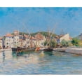 thumbnail image 2 of Julien Gustave Gagliardini 14x12 Black Ornate Wood Framed Double Matted Museum Art Print Titled: The Harbour of Cassis at the Cote D´Azur, 2 of 5