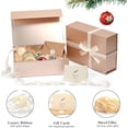 thumbnail image 4 of LIFELUM Rose Gold Gift Box 8 x 7 x 3 Christmas Gift Box with Magnetic Lid Bridesmaid Proposal Box Sturdy Storage Box for Presents with Lids Contains Card, Ribbon, Shredded Paper Filler (1 Pcs）, 4 of 7