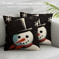 thumbnail image 3 of Nawypu  Winter Christmas Snowman Reindeer Throw Pillow Cover, Baby It's Cold Outside Holiday Cushion Case Decoration for Sofa Couch Set of, 3 of 5