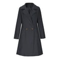 thumbnail image 6 of RQYYD Womens Elegant Double Breasted Coat Long Sleeve Mid Winter Overcoat Work Office Pea Coats, 6 of 6