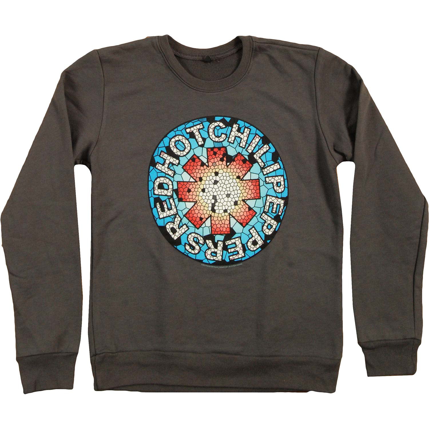 Red Hot Chili Peppers Mosaic Asterisk Girls Juniors Grey Crewneck Sweatshirt New