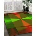thumbnail image 3 of Ahgly Company Machine Washable Indoor Square Transitional Saffron Red Area Rugs, 4' Square, 3 of 7