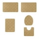 thumbnail image 2 of Juego de 5 Alfombras de Baño de Espuma: Ultrasuaves, Antideslizantes, Absorbentes, Lavables a Máquina, 40X60 Cm, 40X50 Cm, 38X43 Cm, Colores Oscuros, 2 of 7