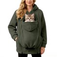 thumbnail image 3 of Stralyhd Cat Pouch Hoodie for Women Cozy Dog Pouch Sweatshirts Fleece Kangaroo Pouch Hoodie Hooded Animal Holder Pullover with Pet Pocket, 3 of 3