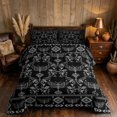 thumbnail image 2 of Manfei Spooky Gothic Death Moth Full Size Comforter Sets, Tribal Aztec Floral Bedding Comforter Set, Black Gray, Black Reversible 3 Pieces, 1 Comforter and 2 Pillowcases, 2 of 6