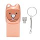 thumbnail image 1 of Memoria USB 2.0 con diseño de dibujos animados, portátil, con adaptador para Android, Plug and Play, oro rosa de 128 G, 1 of 5