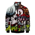 thumbnail image 4 of Chaqueta con estampado 3D de graffiti de colores a la moda para hombre, abrigo de manga larga con patrón de hip hop, chaqueta holgada de calle de otoño, chaquetas con cremallera para niños, 4 of 4