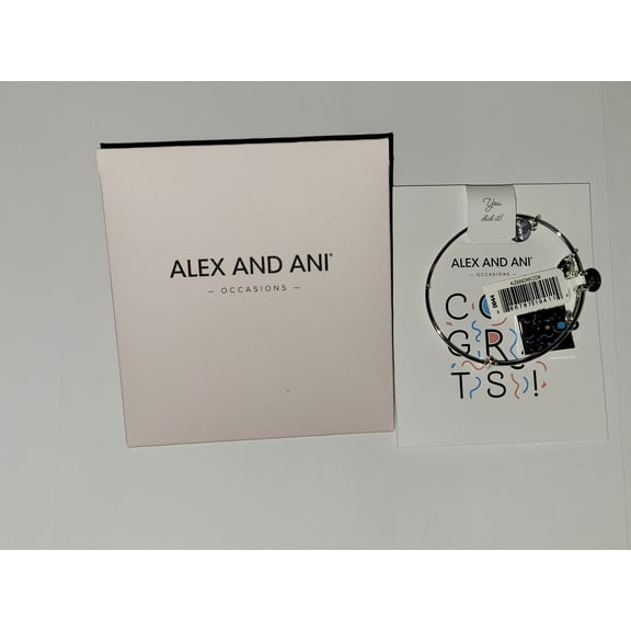 Alex and Ani Celebrate, Congratulations Expandable Wire Bracelet, Shiny Silver