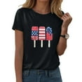 thumbnail image 2 of ORT American Flag Shirts Short Sleeve Women USA Flag Stars Stripes Graphic Blouse Patriotic Shirt 4th of July T Shirt Summer Tops Tee(Z3-Black,S), 2 of 5