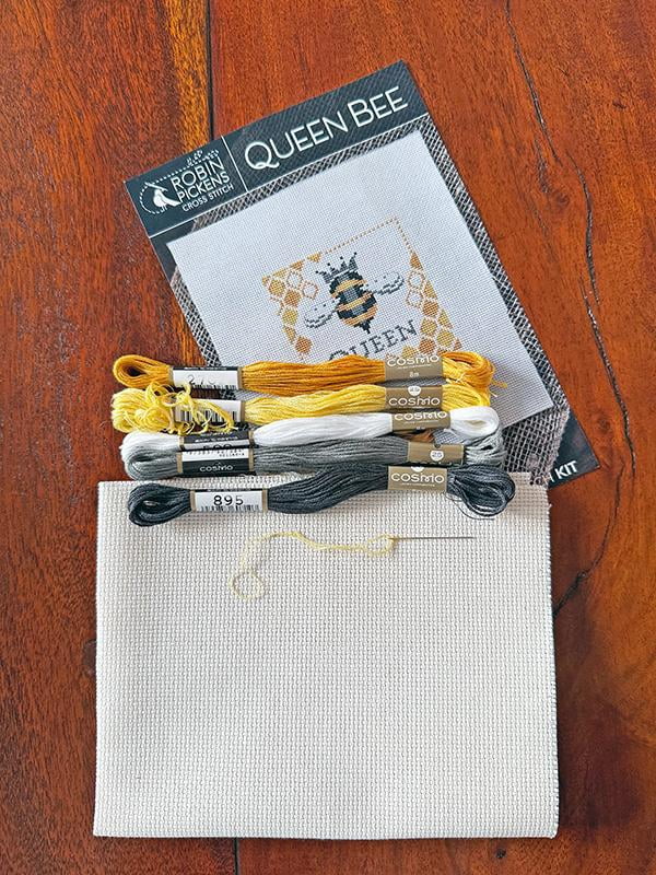 Queen Bee Cross Stitch Kit by Robin Pickens