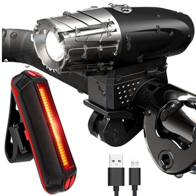 Luces Bicicleta Delantera y Trasera,Linterna de Seguridad a Prueba de Agua para Ciclismo, Cámping, Senderismo