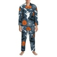 thumbnail image 3 of Disketp Halloween Mens Pajama Set, Soft Warm Long Sleeve Sleepwear, Cozy Button-Down Pjs for Men-X-Large, 3 of 7