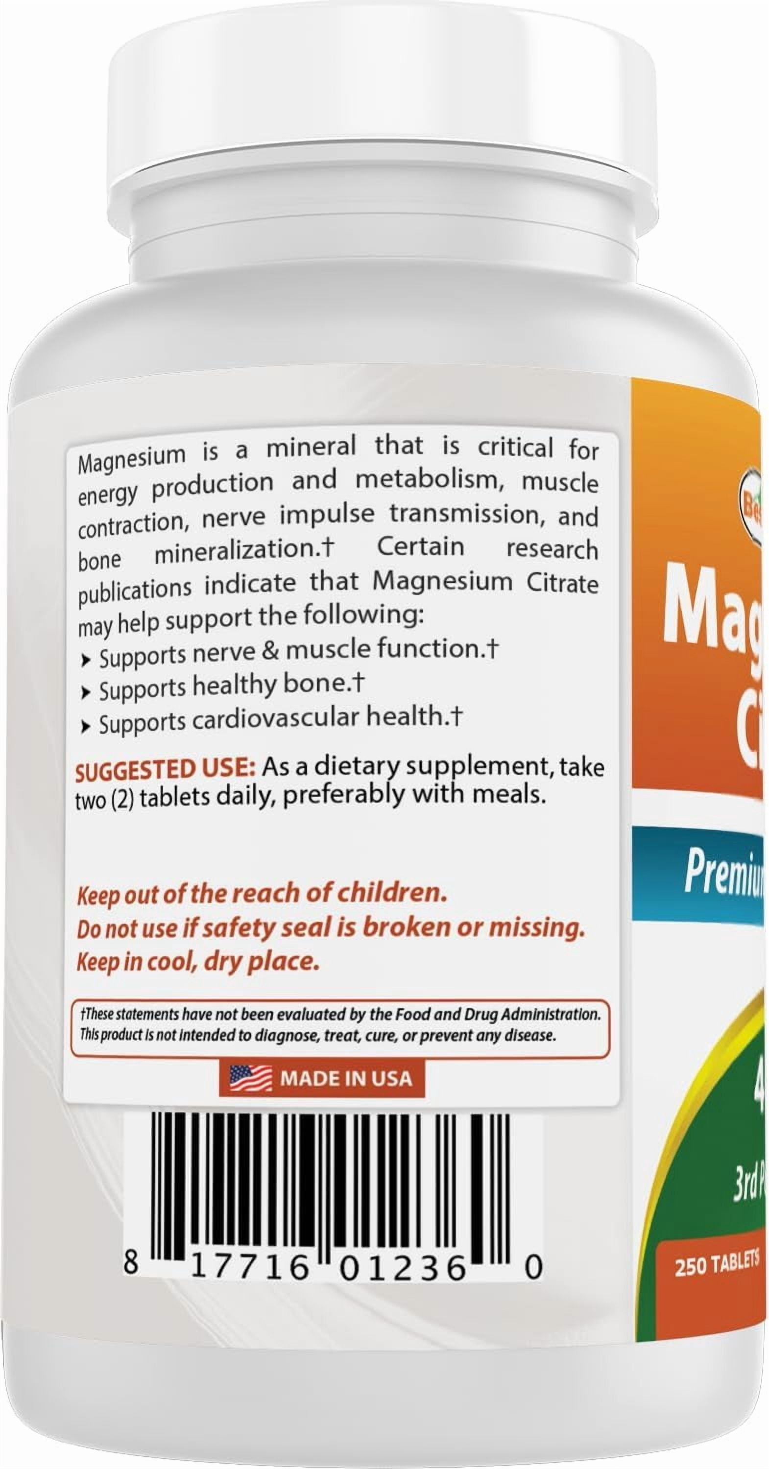 Best Naturals Magnesium Citrate 400mg 250 Tablets