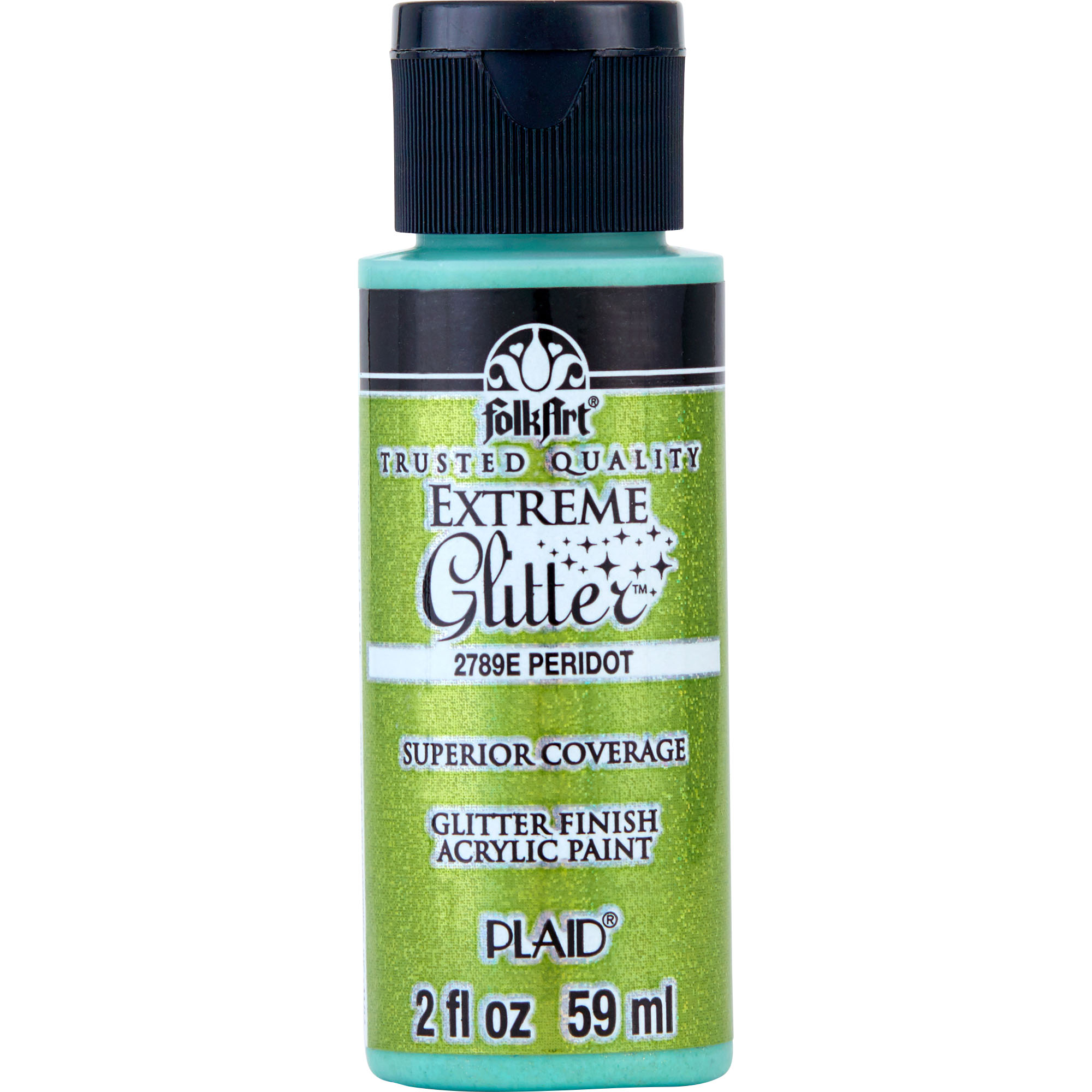 FolkArt 2789 Extreme Glitter Acrylic Craft Paint, Glitter Finish, Peridot, 2 fl oz