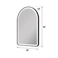 thumbnail image 3 of ANGELES HOME 24" x 36" Arched Lighted Bathroom Mirror, Framed Bathroom Vanity Mirror with Lights, Wall Mounted LED Mirror with Defogger, Dimmer, Memory Function, Matte Black, 3 of 9