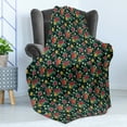 thumbnail image 4 of Tropical Soft Flannel Fleece Blanket, Bouquet of Hibiscus and Monstera Flowers Realistic Illustration on Dark Background, Cozy Plush for Indoor and Outdoor Use, 50" x 70", Multicolor, by Ambesonne, 4 of 5