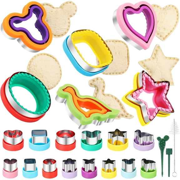 6 Pack Sandwich Cutters Cookie Cutters Sandwich Maker Bread Maker Lunchbox 14 Small Cookie Cutters