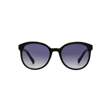 Foster Grant Black Round Women's Fashion Sunglasses
