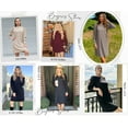 thumbnail image 5 of TEMOFON Women Sweater Dress Puff Long Sleeve Dress for Fall Winter Women Knit Sweater Round Neck Casual Tunic Dress with Pockets, 5 of 8