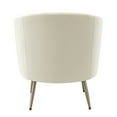 thumbnail image 5 of Velvet Accent Barrel Chair, Upholstered Single Sofa Chair with Gold Metal Legs, Comfy Modern Club Armchair Leisure Reading Chair for Living Bedroom Make-Up Room and Office, Ivory, 5 of 7