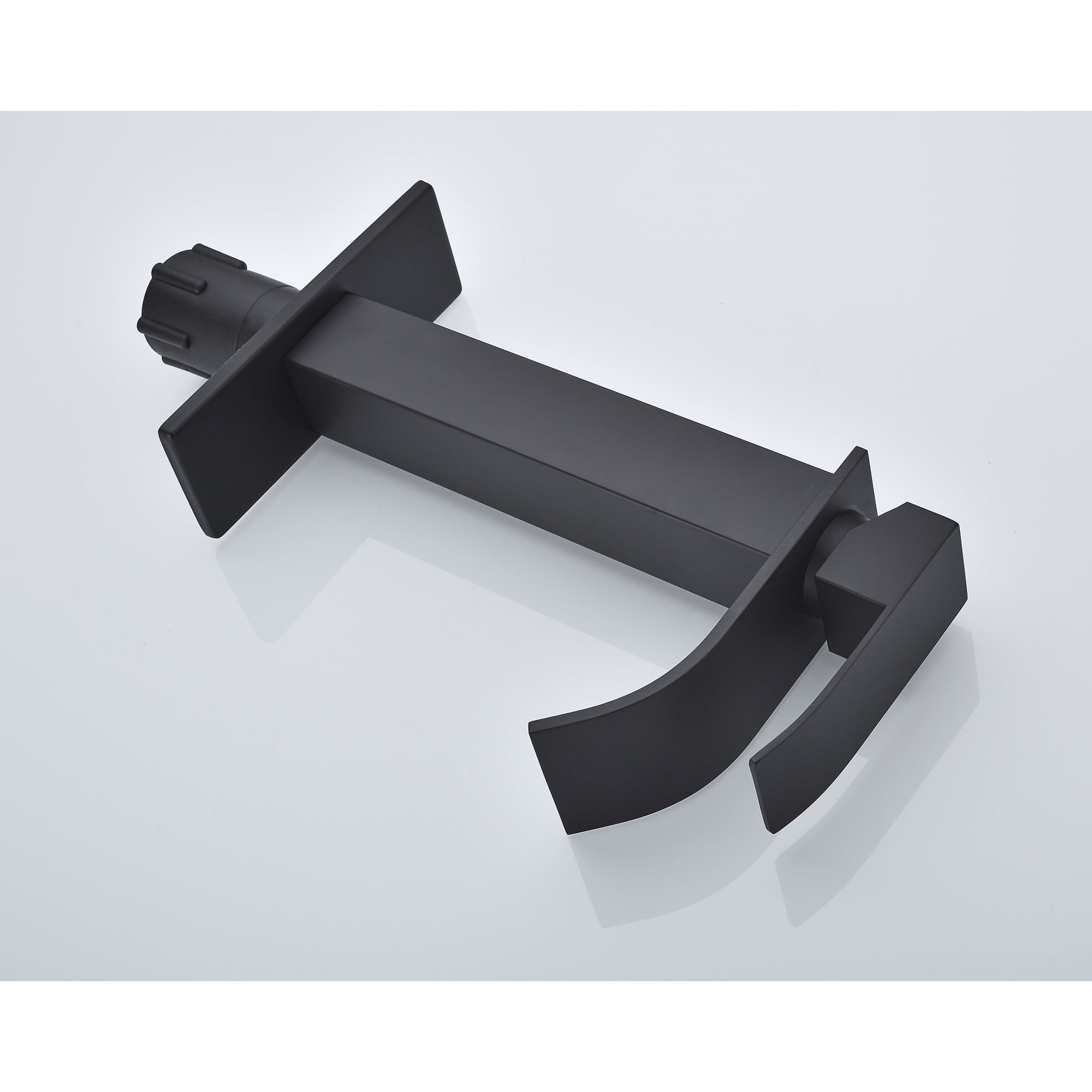 Single handle single hole waterfall spout bathroom vessel sink faucet with deck plate