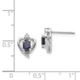 thumbnail image 2 of Boucles d'Oreilles en Or Blanc 14K avec Diamant Saphir, 2 of 2
