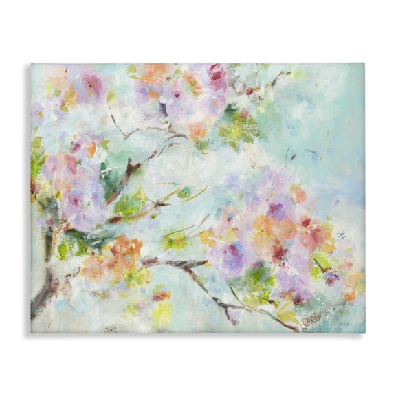 Stupell Industries Cottage Soft Floral Branch Pink Flowers Canvas Art, 20 x 16, by Jill Martin