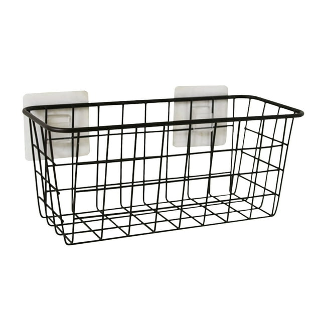 1Pack Storage Basket Towel Baskets For Bathroom Iron Rectangular Wall Mounted Large Capacity Home Organization