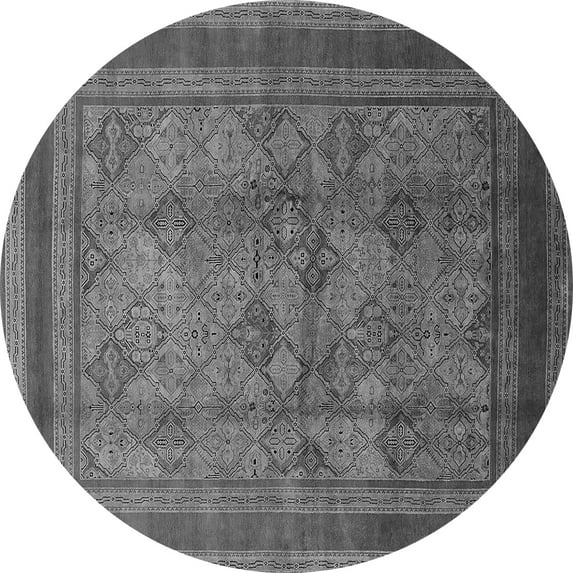 Ahgly Company Indoor Round Oriental Gray Industrial Area Rugs, 4' Round