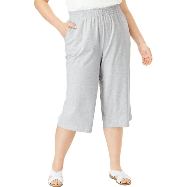 Woman Within Woman Within Women's Plus Size Jersey Knit Capri Pant
