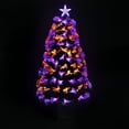 thumbnail image 4 of Northlight 8-Function Fiber Optic Artificial Pine Potted Halloween Tree - 4' - Black - Orange and, 4 of 10
