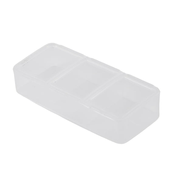 Unique Bargains 1 Pc 3 Compartment Pill Case Durable for Travel Clear