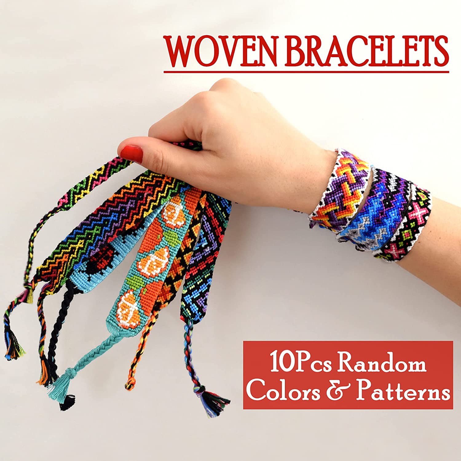 Fair Trade Multicolour Woven Friendship Bracelets Adjustable Arrowhead  Pattern | eBay