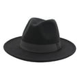 thumbnail image 4 of Sombrero Fedora de para hombre - Gris oscuro Sunnimix Sombrero de fieltro, 4 of 6