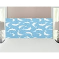 thumbnail image 1 of Sea Animals Headboard, Pattern with Dolphins Silhouettes Simple Fun Art Blue White Ocean Fauna, Upholstered Decorative Metal Bed Headboard with Memory Foam, Full Size, Pale Blue White, by Ambesonne, 1 of 4