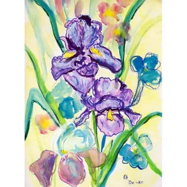Betsy Drake Two Irises Flag 28x40