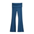 thumbnail image 3 of MKLEKYY Vestido deportivo para mujer, pantalones de yoga de cintura alta con borde enrollado, pantalones largos acampanados para mujer, pantalones casuales finos de cintura alta para mujer, 3 of 3