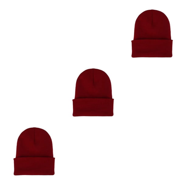 Qarigey Beanie Hat Gorras de punto Skullcap Headgear Accesorios para el cabello Jujube Red Type1 NO1