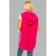 PacificPlex Womens Solid Soft and Cozy Sherpa Zip Front Hoodie Vest Faux Shearling with Pockets (2X, Hot-Pink), 2X, Hot-Pink